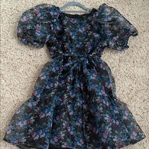 Floral Dress with Puff Sleeves